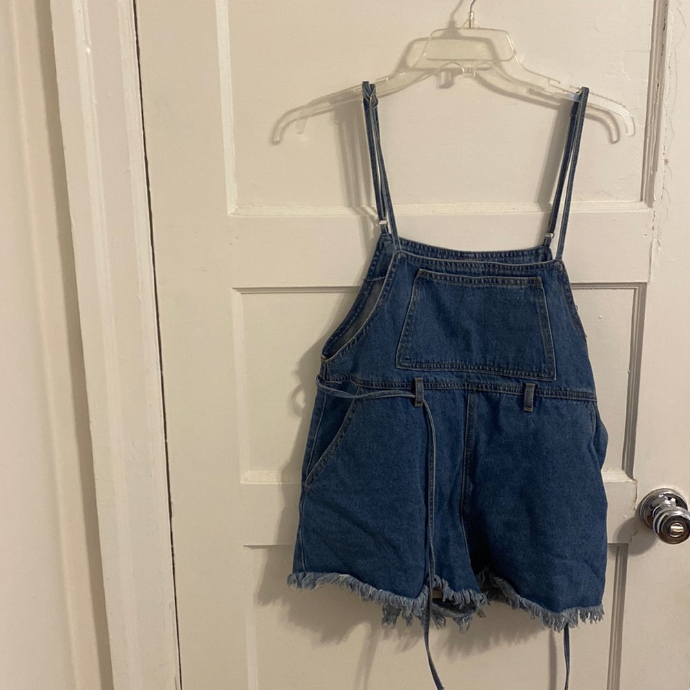 Denim shorts overalls